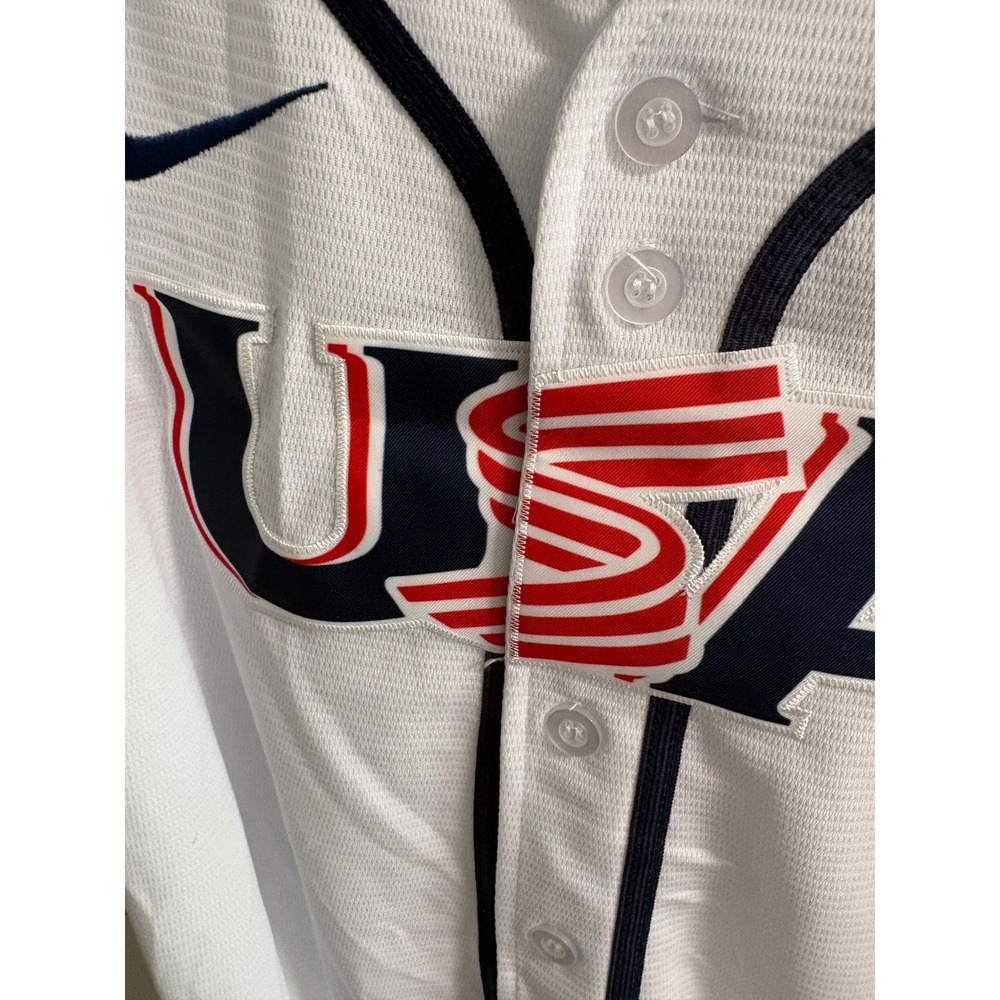Nike Kids Team USA WBC Pete Crow-Armstrong Baseball Jersey White Size XL 18-20 - Picture 3 of 4